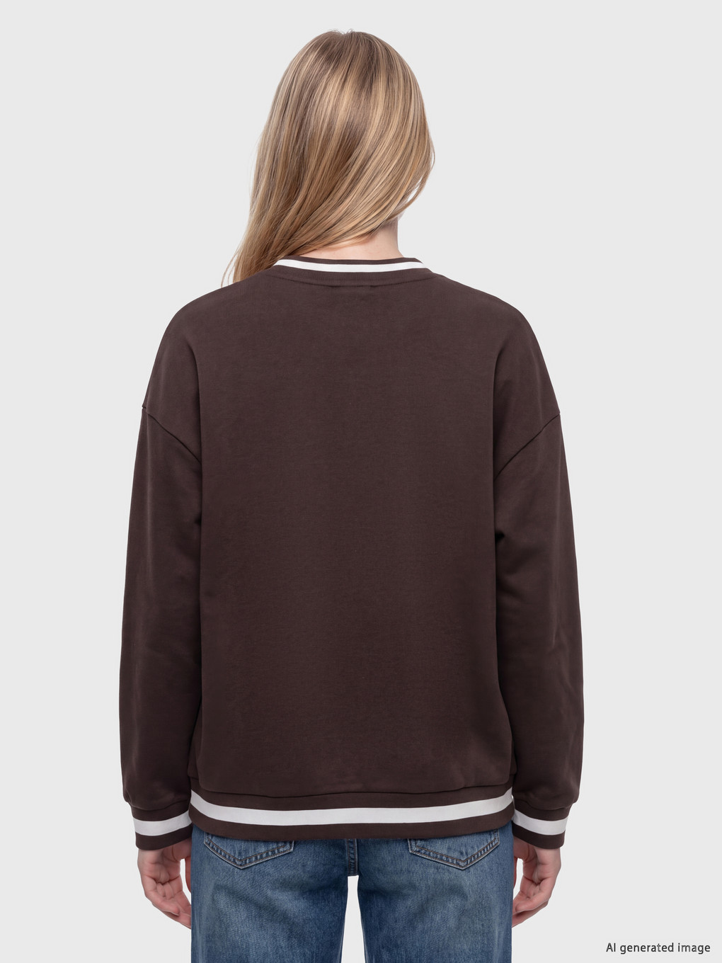 V Neck Oversize Women's Thick Sweatshirt-3