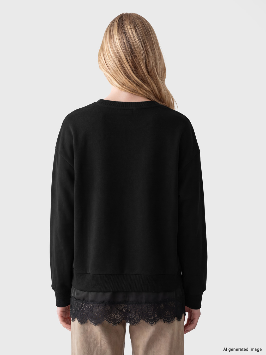 Lace Detailed Women's Thick Sweatshirt-3