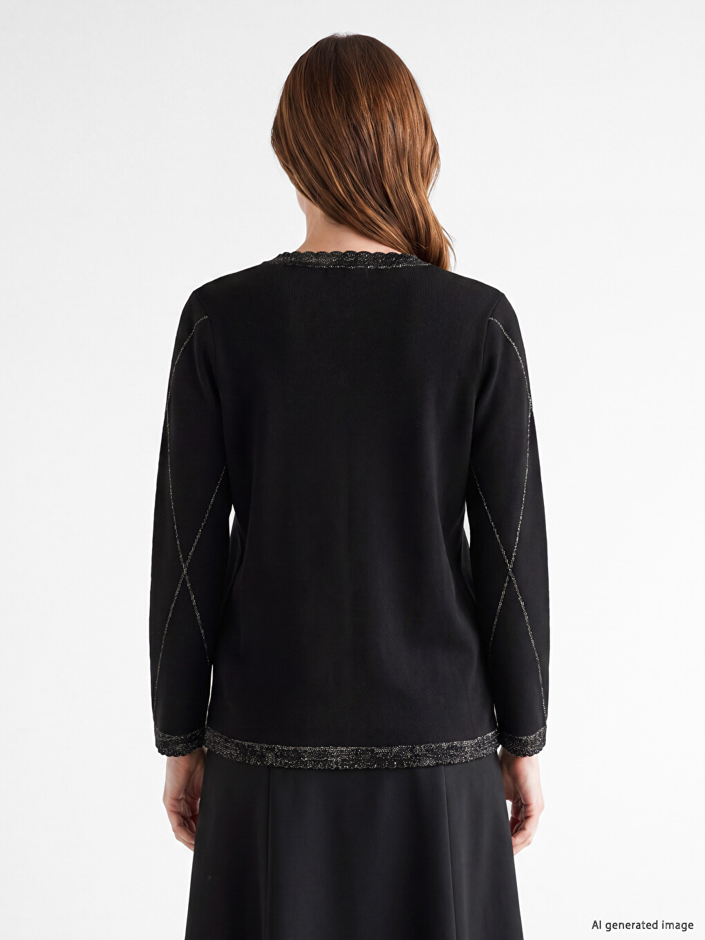 Cardigan Tricotat Pentru Femei Cu Model Baklava-3