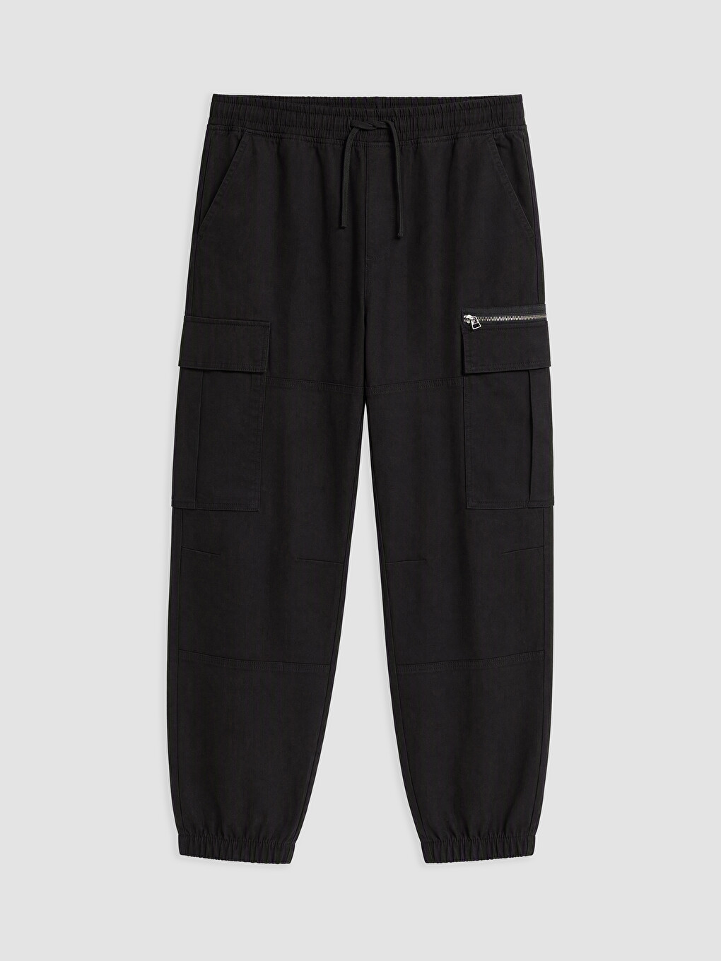Siyah Regular Fit Erkek Kargo Pantolon