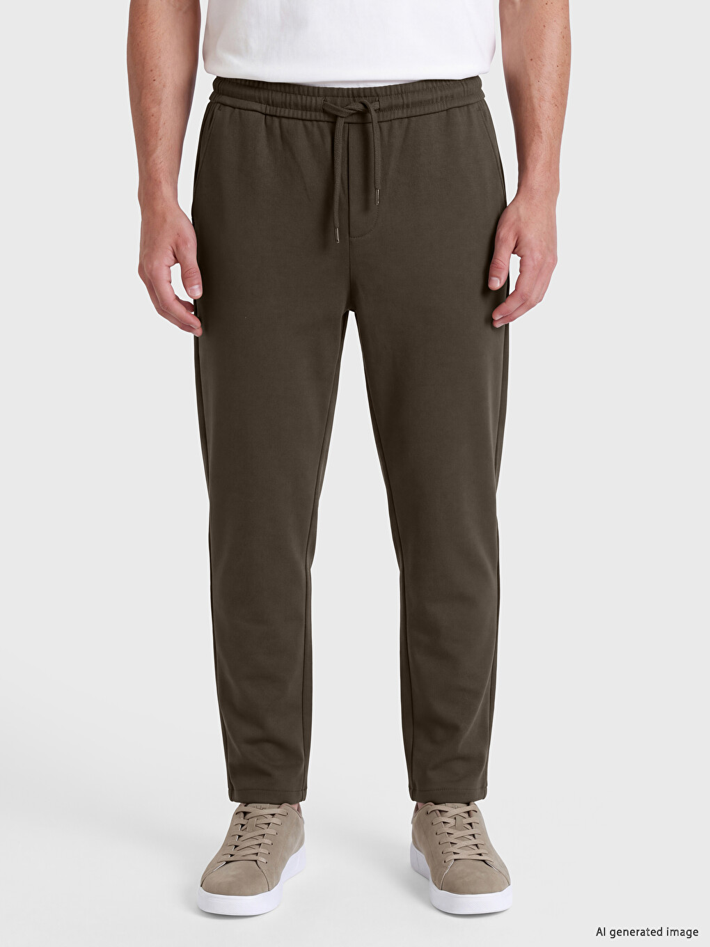 Drawstring Waist Men's Trousers-1