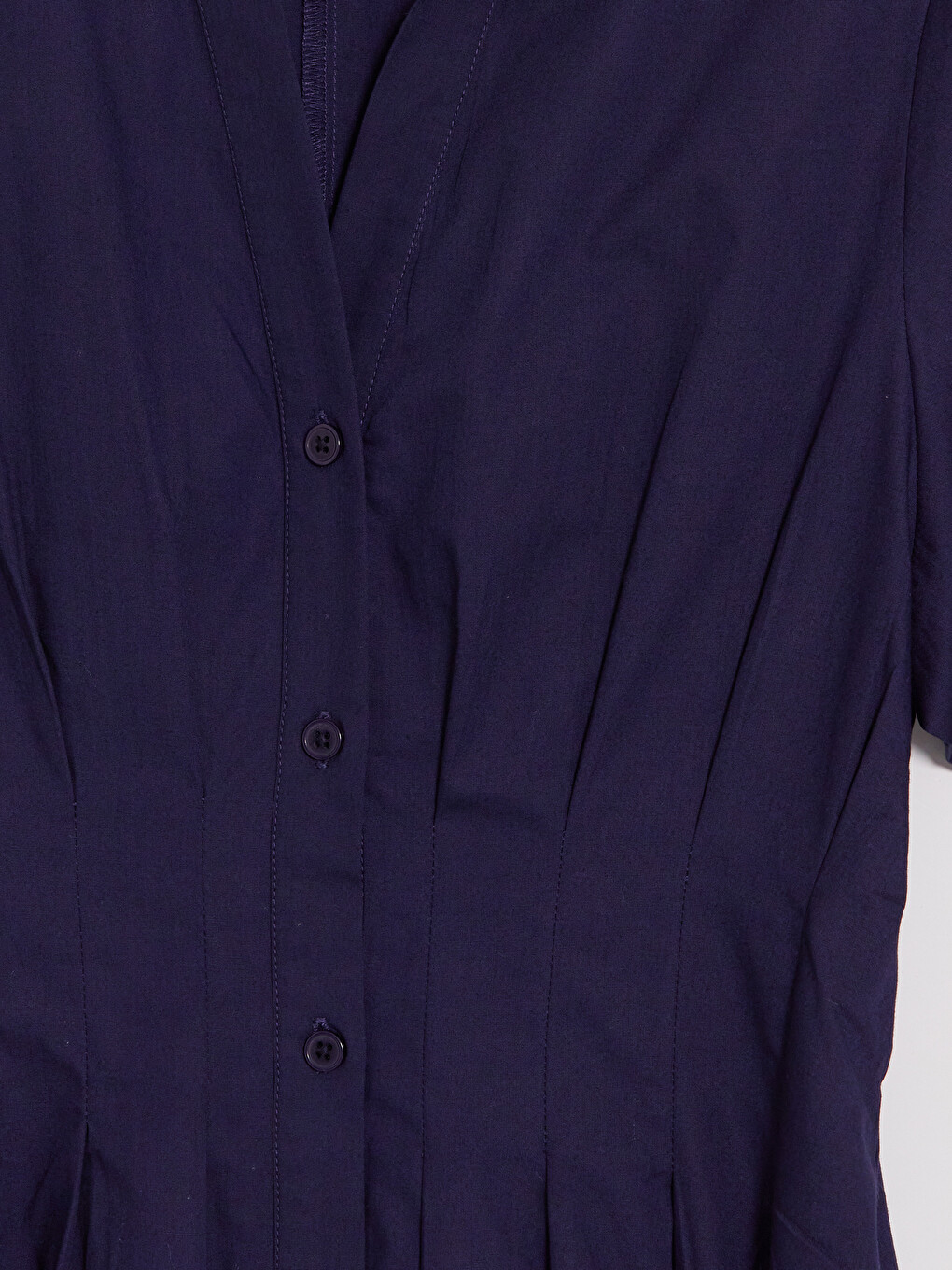 Short Sleeve Women's Shirt Dress-6