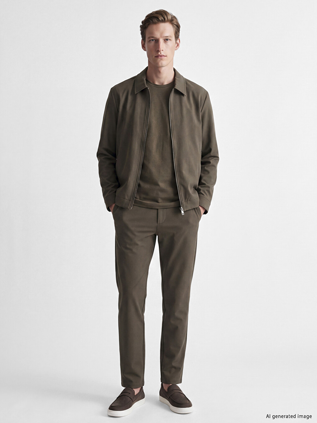 Kahverengi Regular Fit Soft Touch Erkek Ceket-1