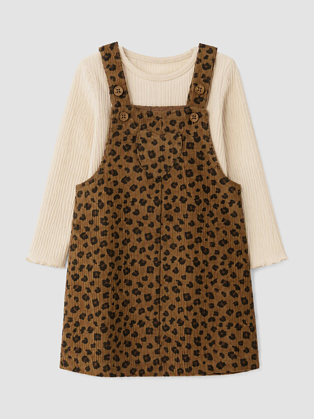 Baby Girl Beige Dungarees