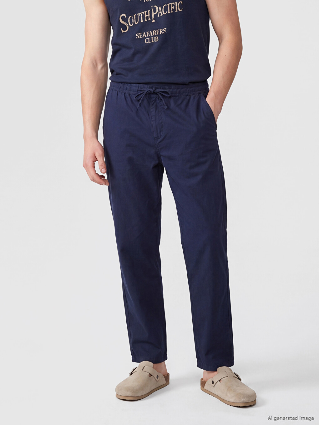 Lacivert Relax Fit Erkek Pantolon