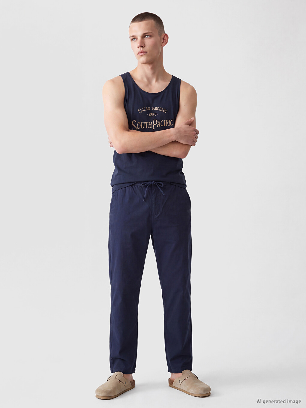 Lacivert Relax Fit Erkek Pantolon-1