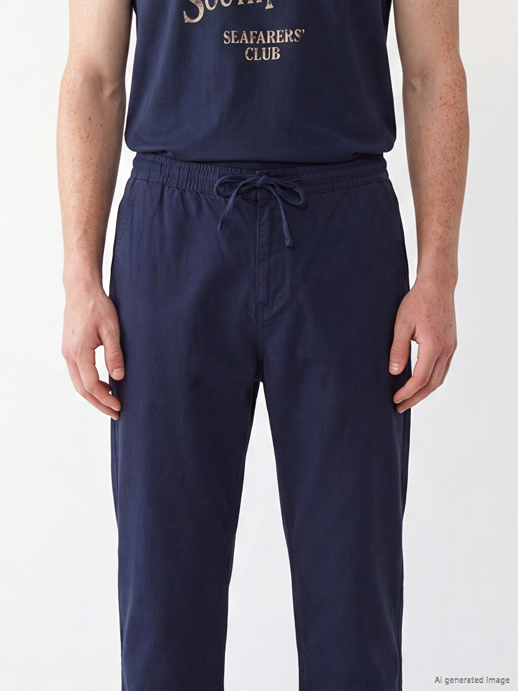 Lacivert Relax Fit Erkek Pantolon-2