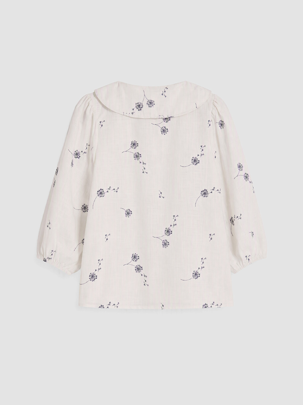 Peter Pan Collar Patterned Tie-detail Blouse-2