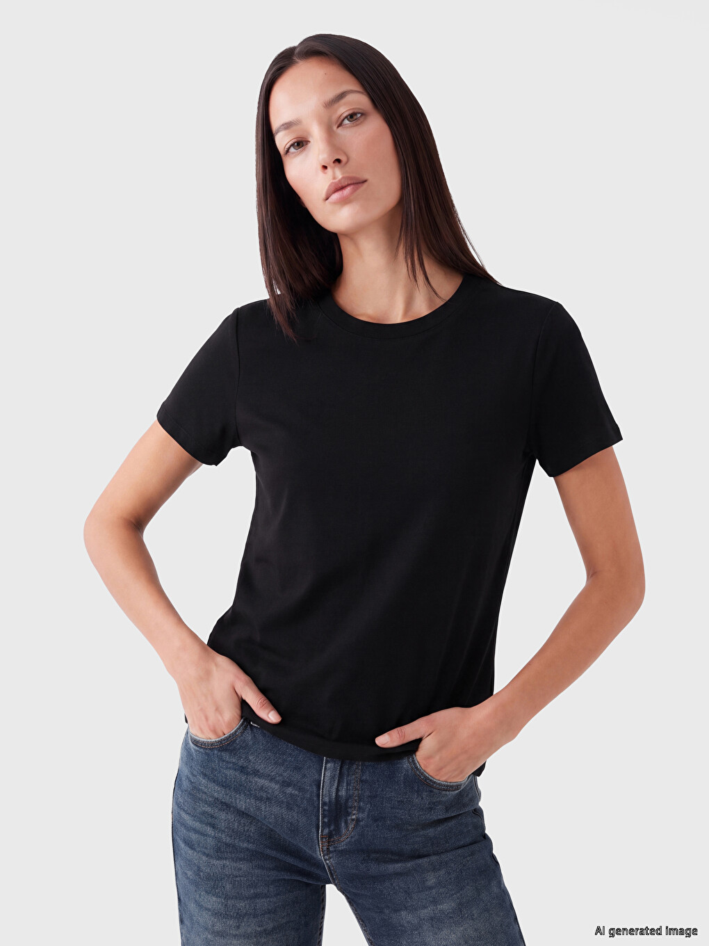 Crew Neck %100 Cotton Women's T-shirt