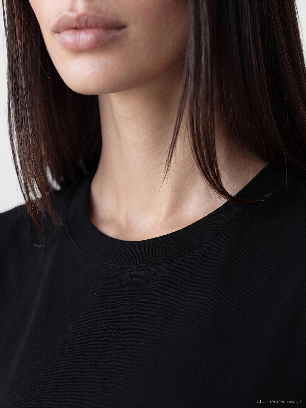 Crew Neck %100 Cotton Women's T-shirt-2