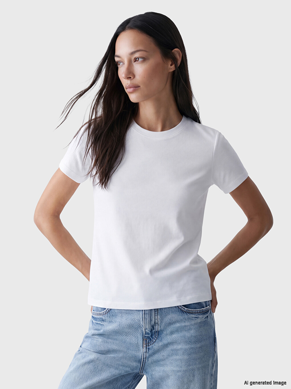 Woman White T-shirt
