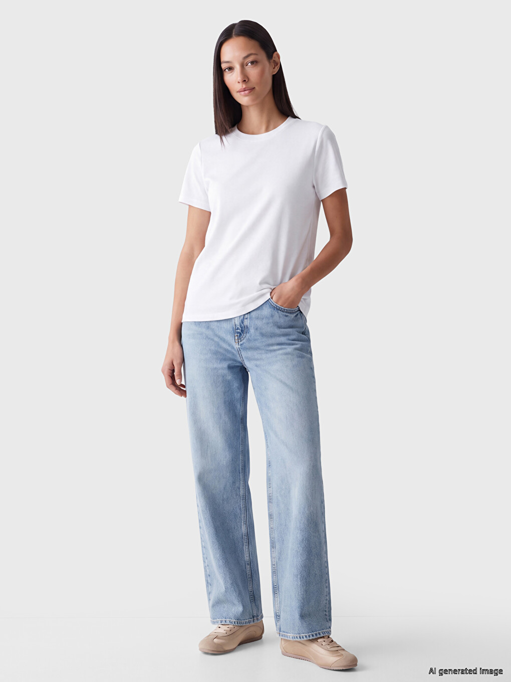 Woman White T-shirt-1