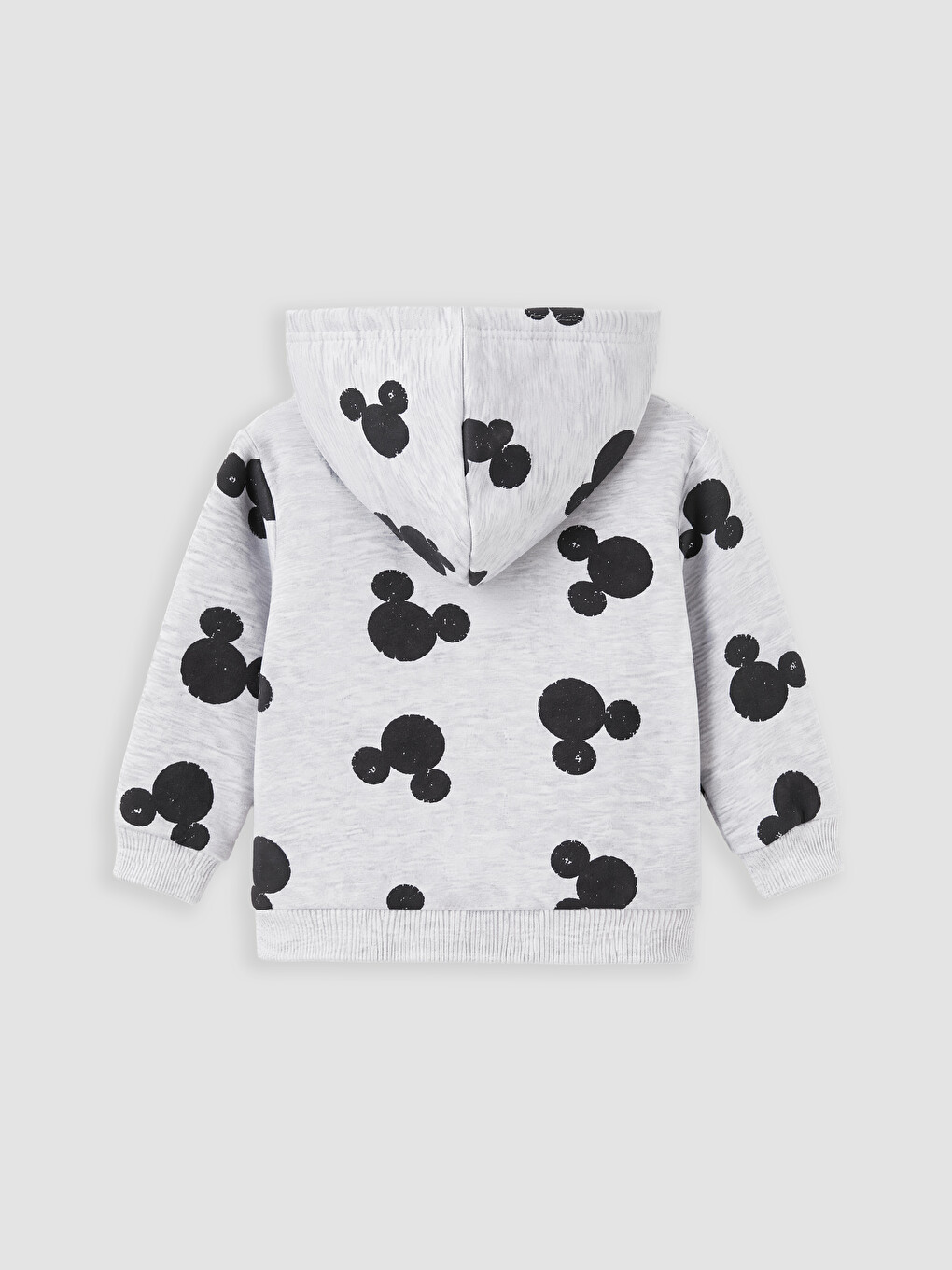 Gri Mickey Mouse Baskılı Erkek Bebek Fermuarlı Sweatshirt-2