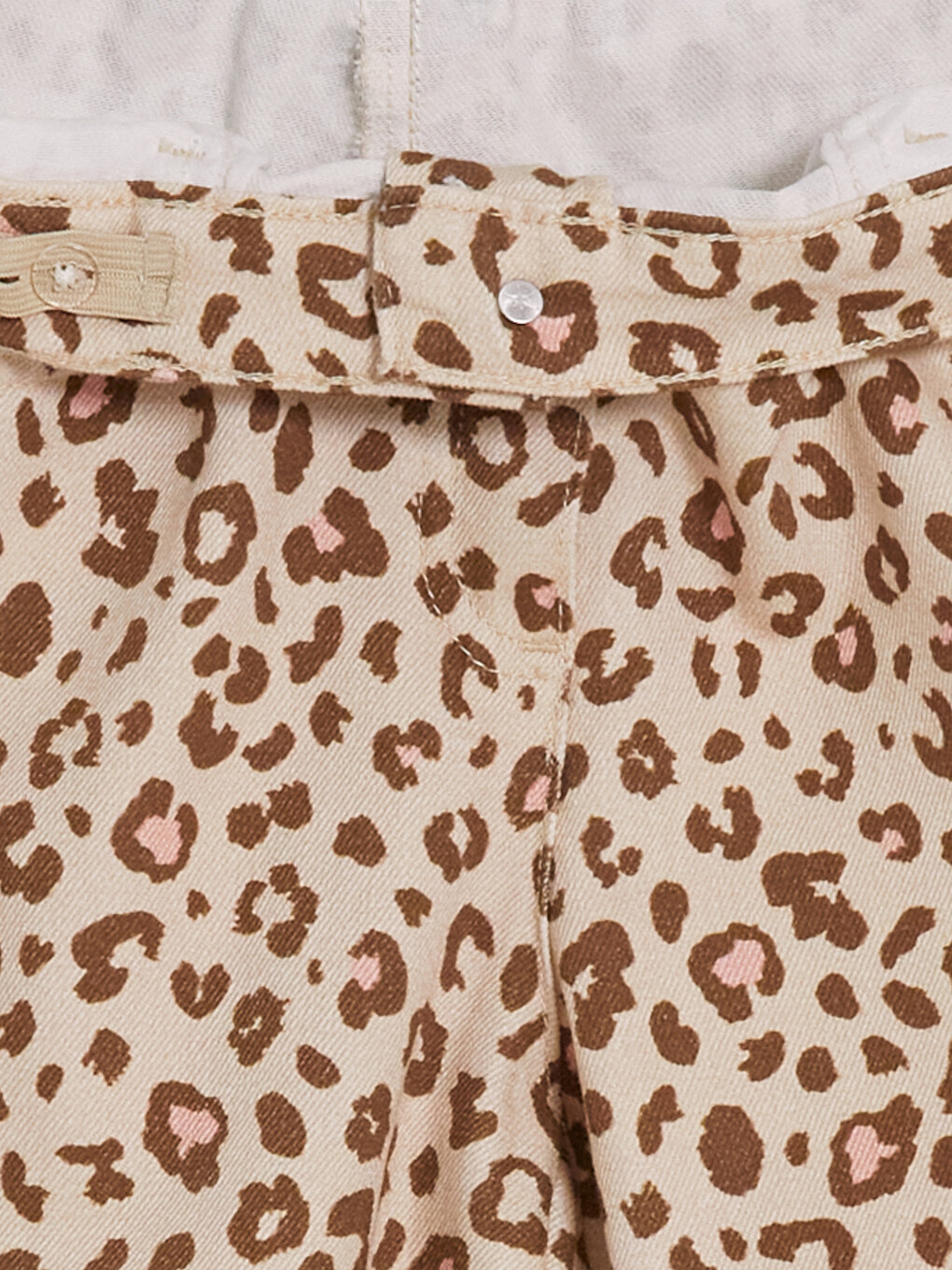 Pembe Wideleg Leopar Desenli Kız Çocuk Pantolon-3