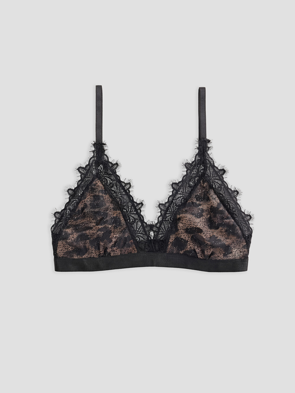 Kahverengi Balensiz Dolgusuz Leopar Desenli Fantezi Bralet