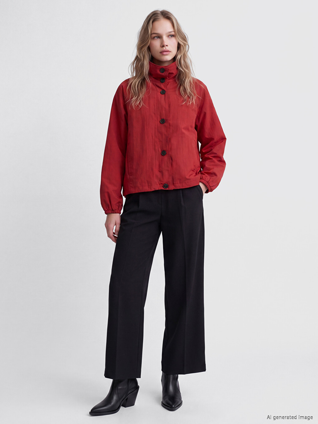 Woman Red Jacket-1