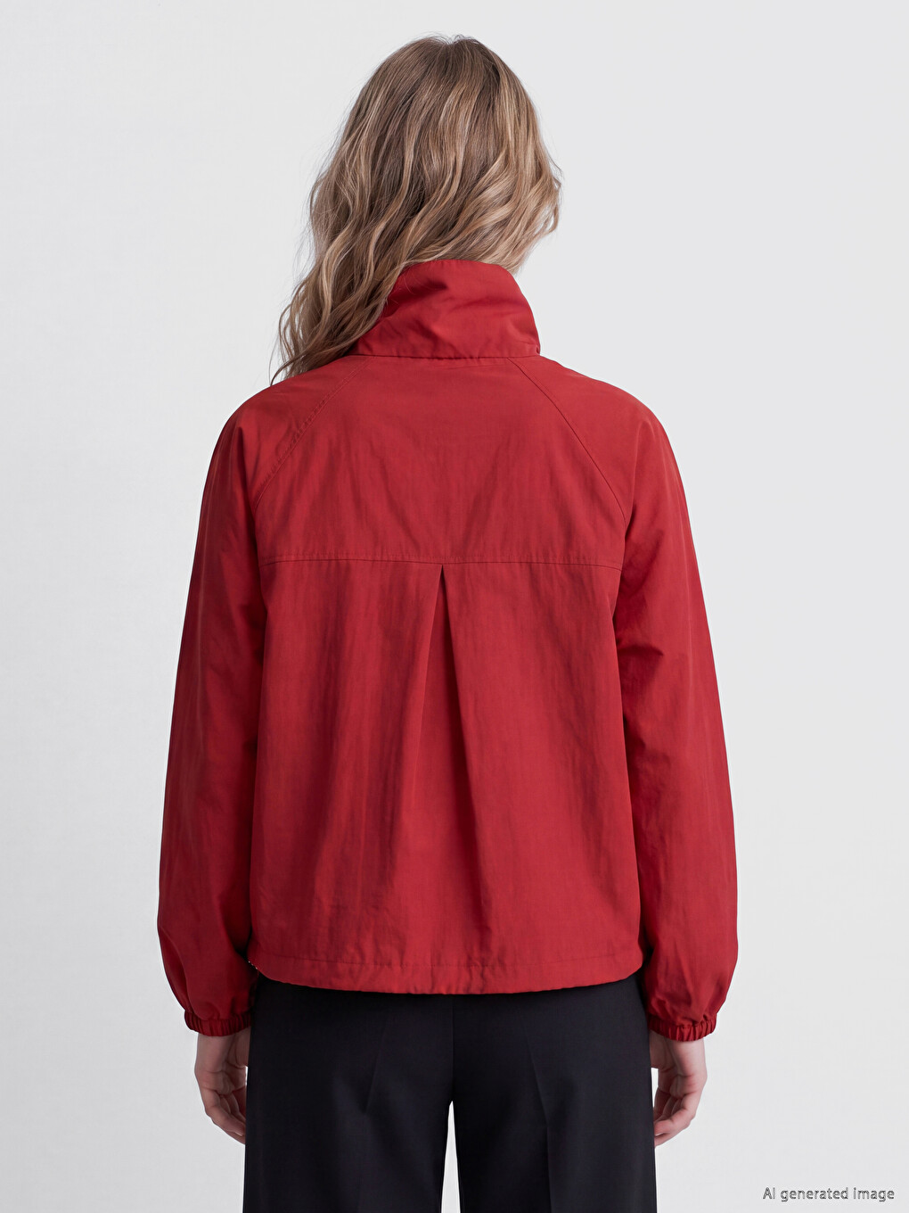 Woman Red Jacket-3