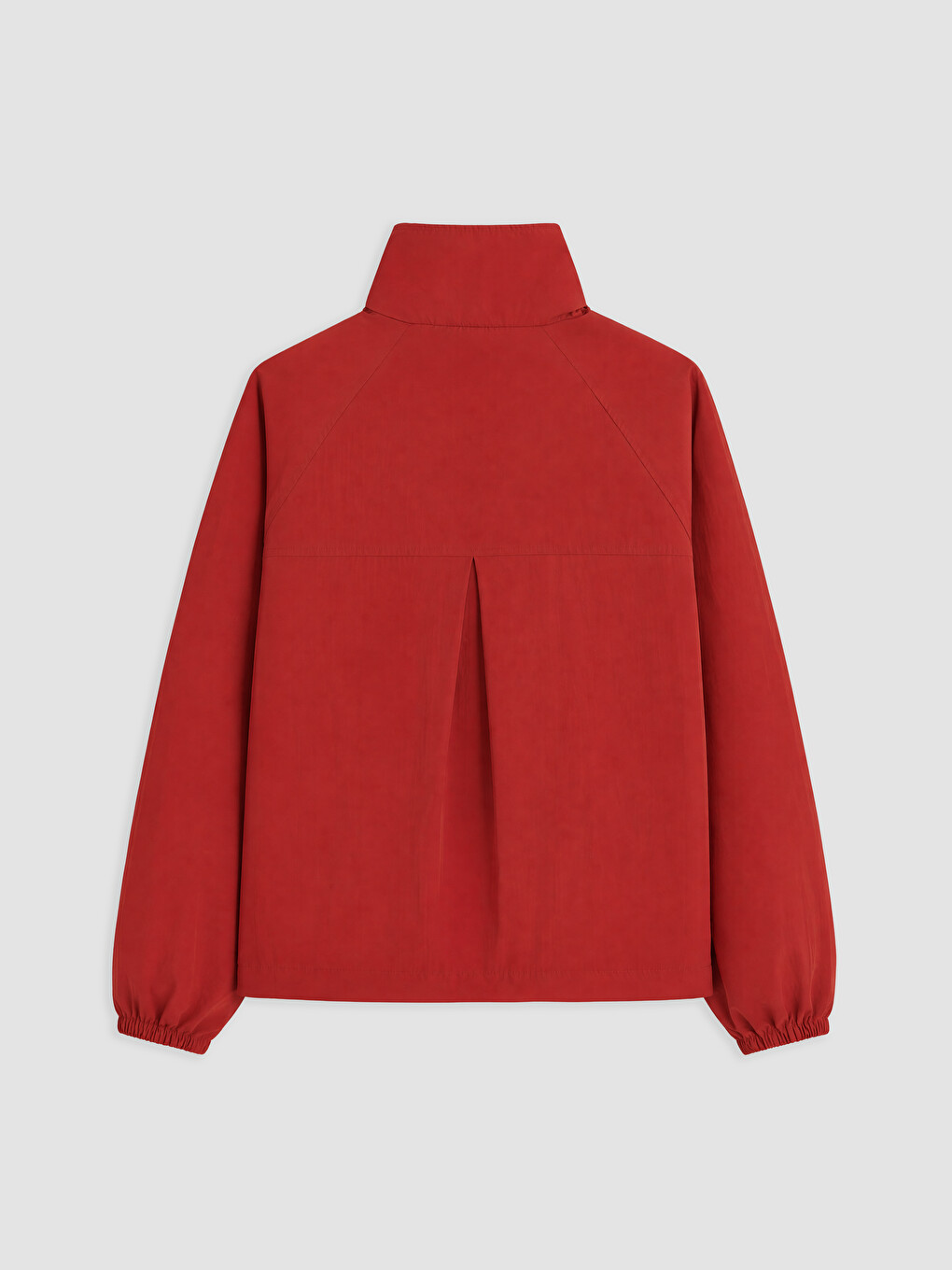 Kırmızı Dik Yaka Oversize Kadın Mont-5