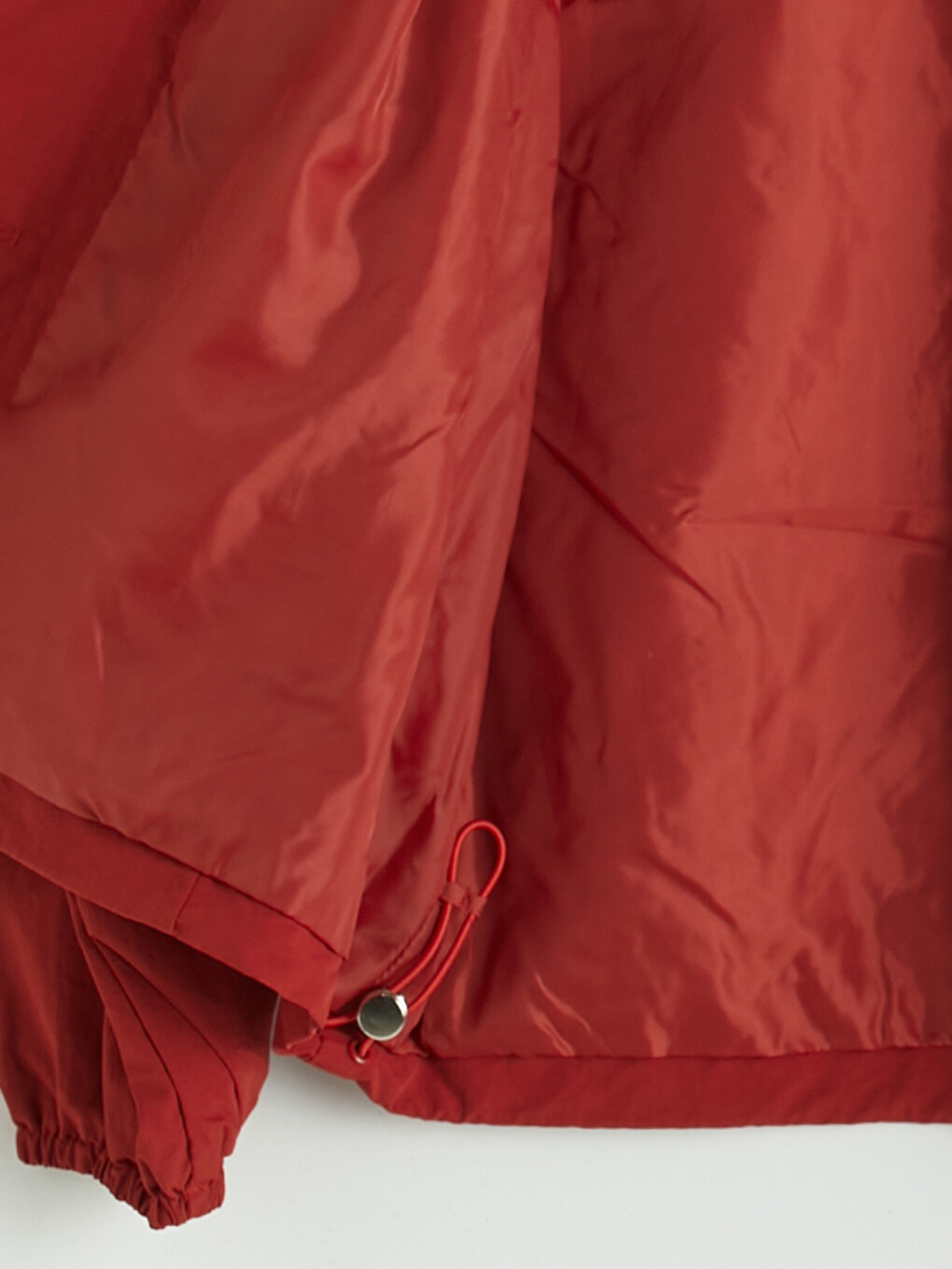 Kırmızı Dik Yaka Oversize Kadın Mont-7