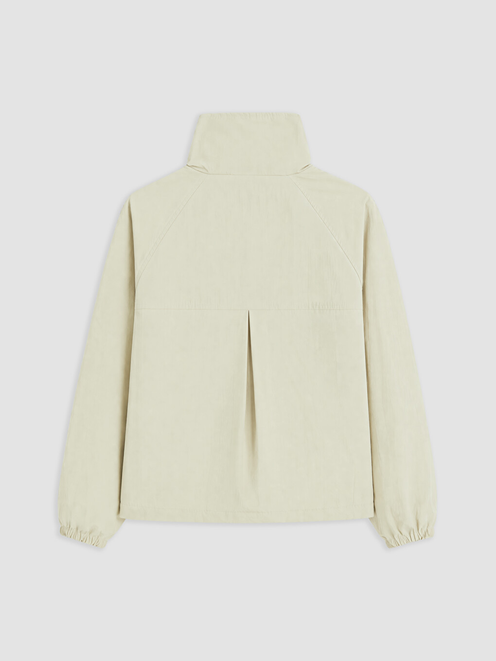 Bej Dik Yaka Oversize Kadın Mont-6