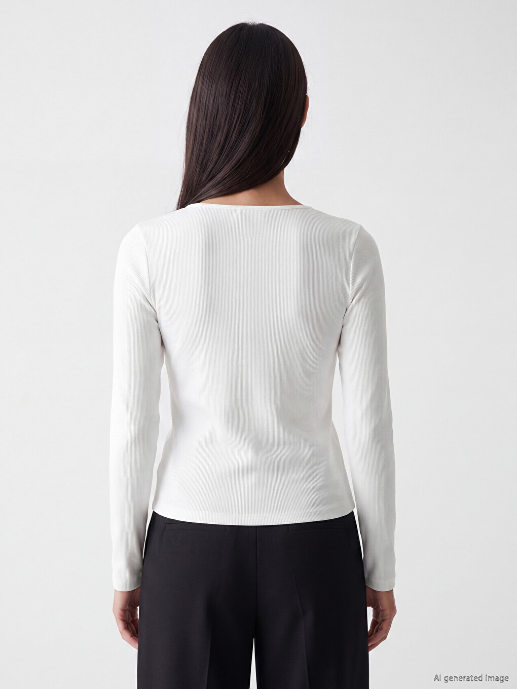 Ekru Bisiklet Yaka Kadın Body-3