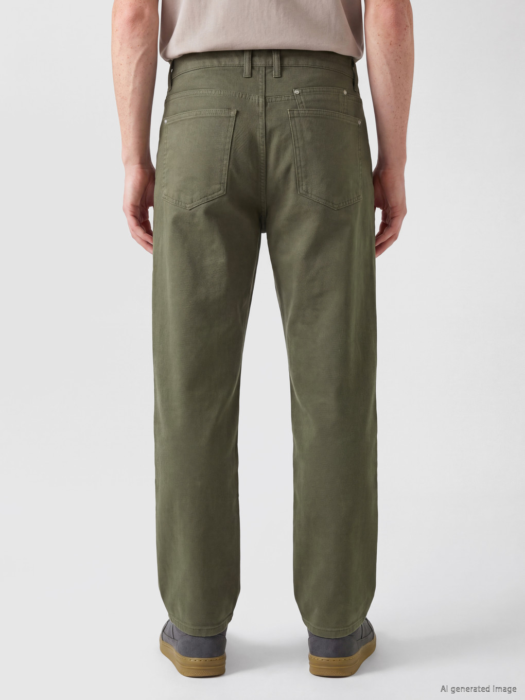 Haki Regular Fit Gabardin Erkek Pantolon-3