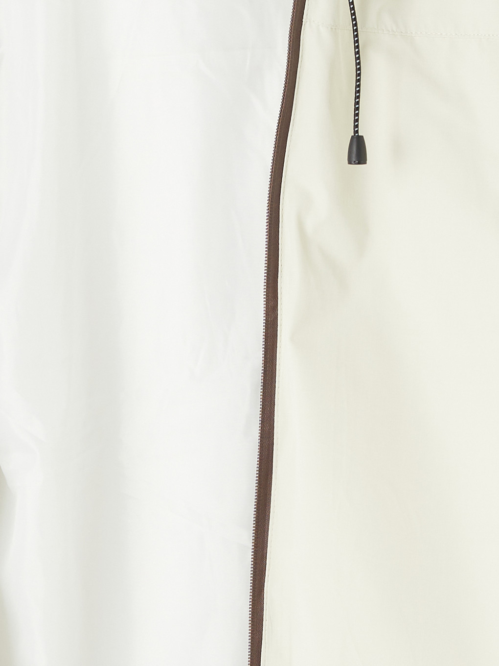 Beyaz Relax Fit Kapüşonlu Erkek Mont-6