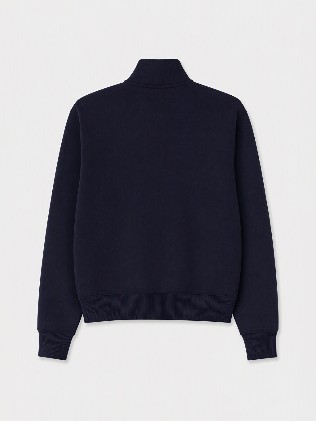 Lacivert Dik Yaka Kadın Sweatshirt-1