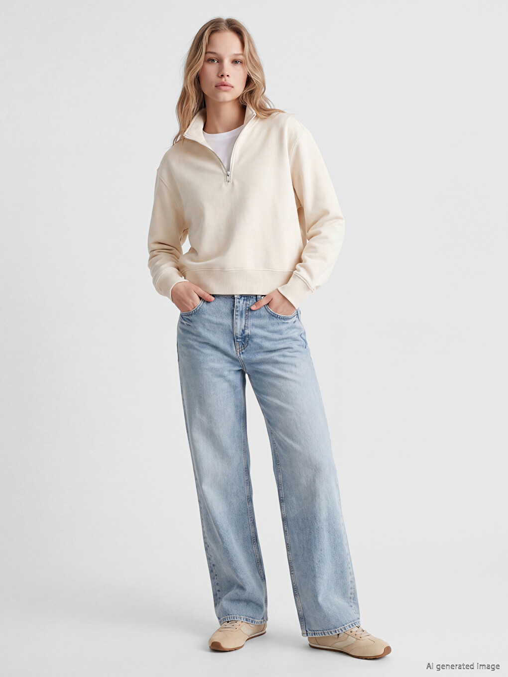 Mock Neck Women's Sweatshirt-1