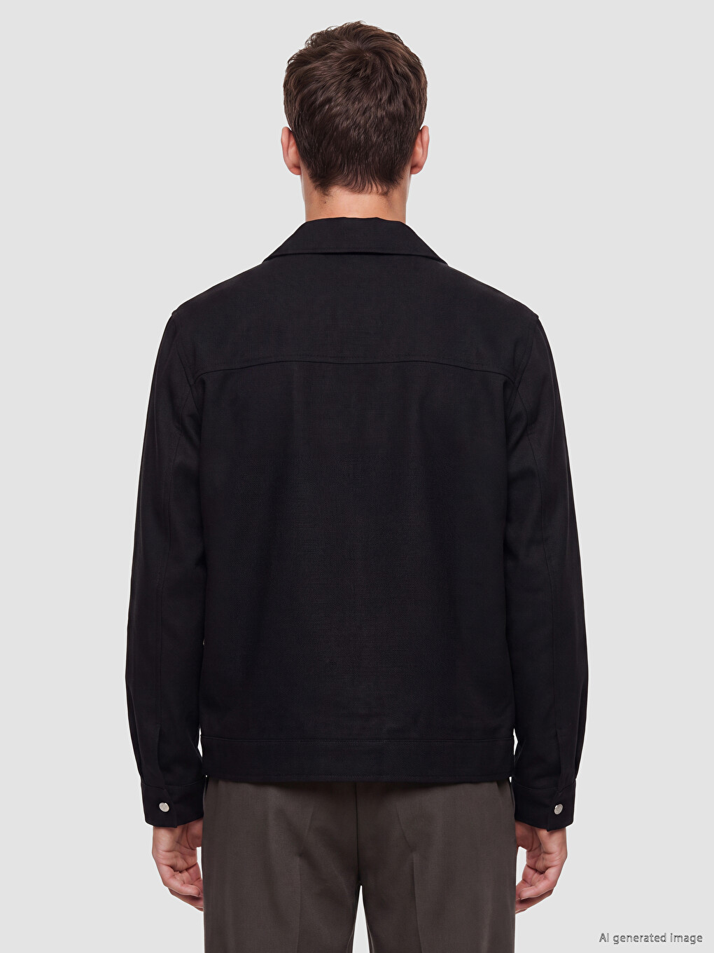 Regular Fit Collared Neck Men's Jacket-3