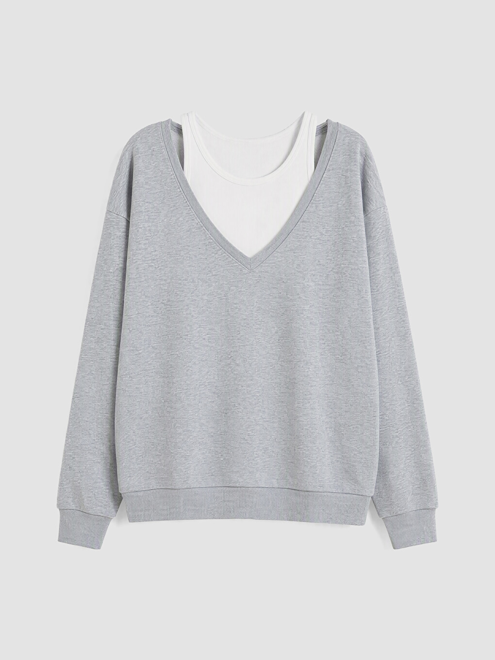 V Neck Women's Sweatshirt-4