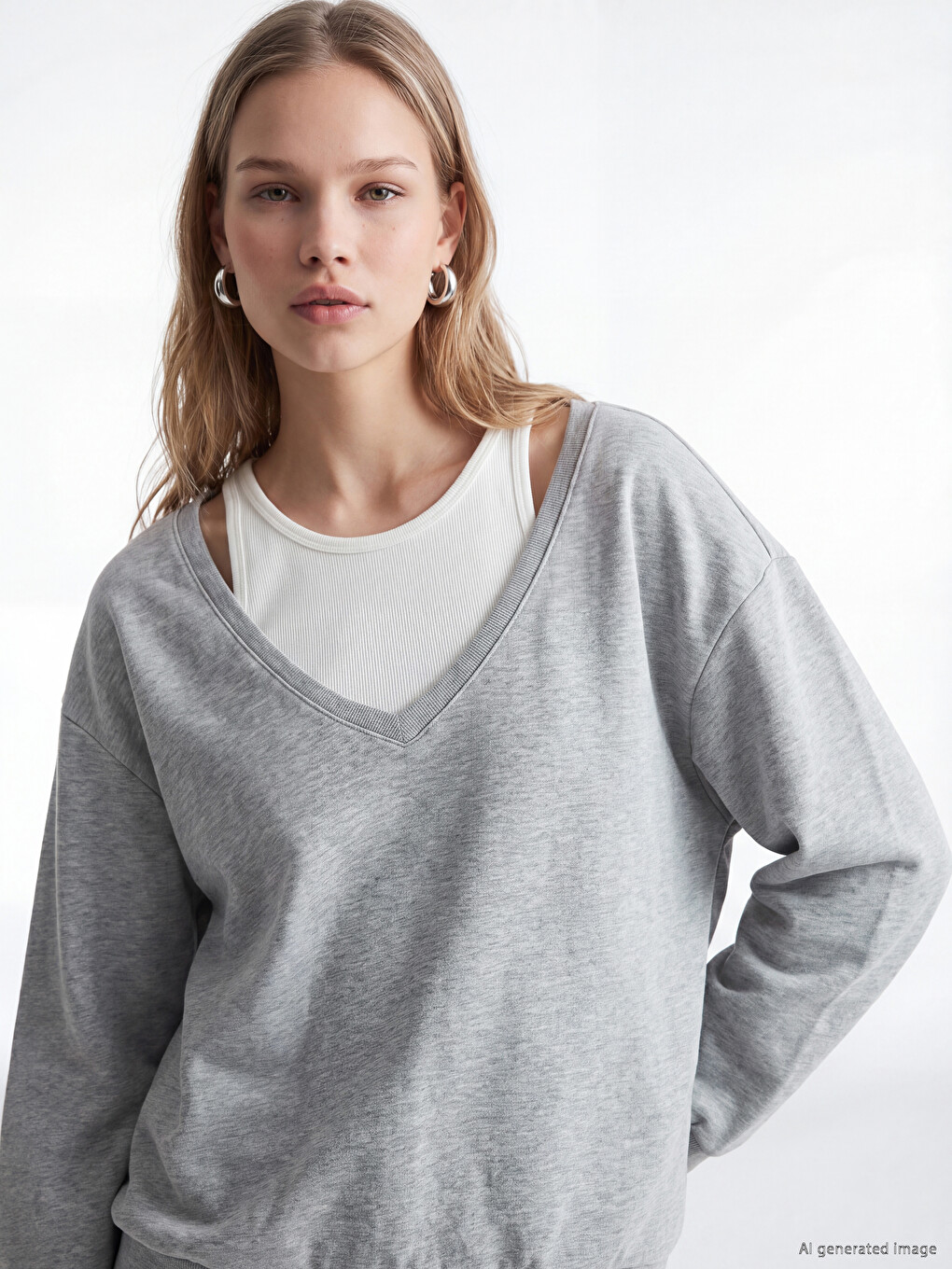 V Neck Women's Sweatshirt