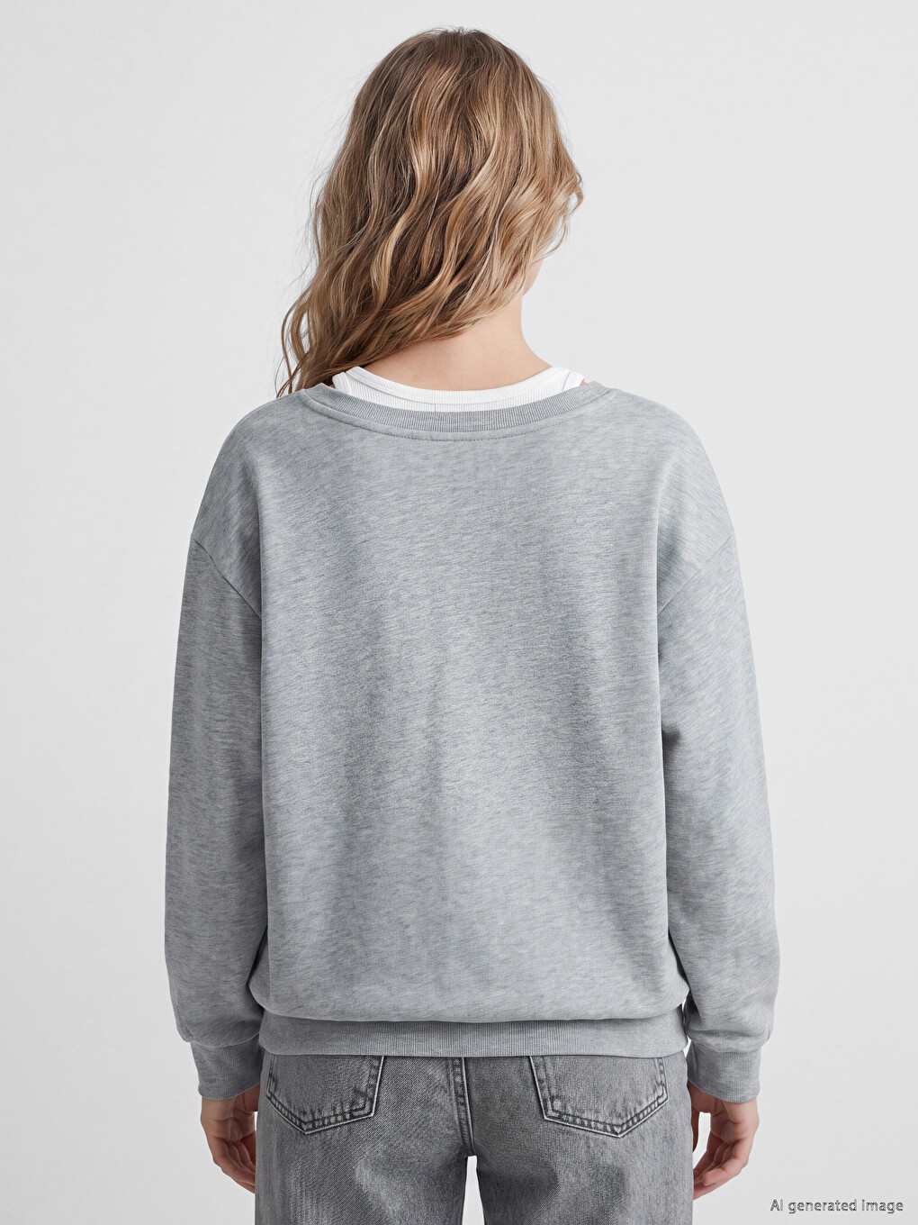 V Neck Women's Sweatshirt-3