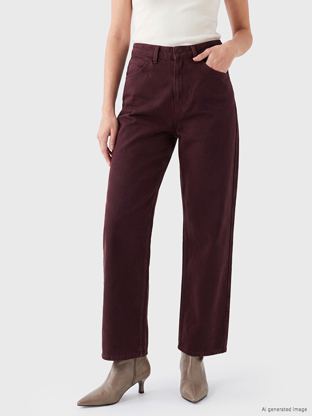 High Waist Baggy Fit Women's Jeans-1