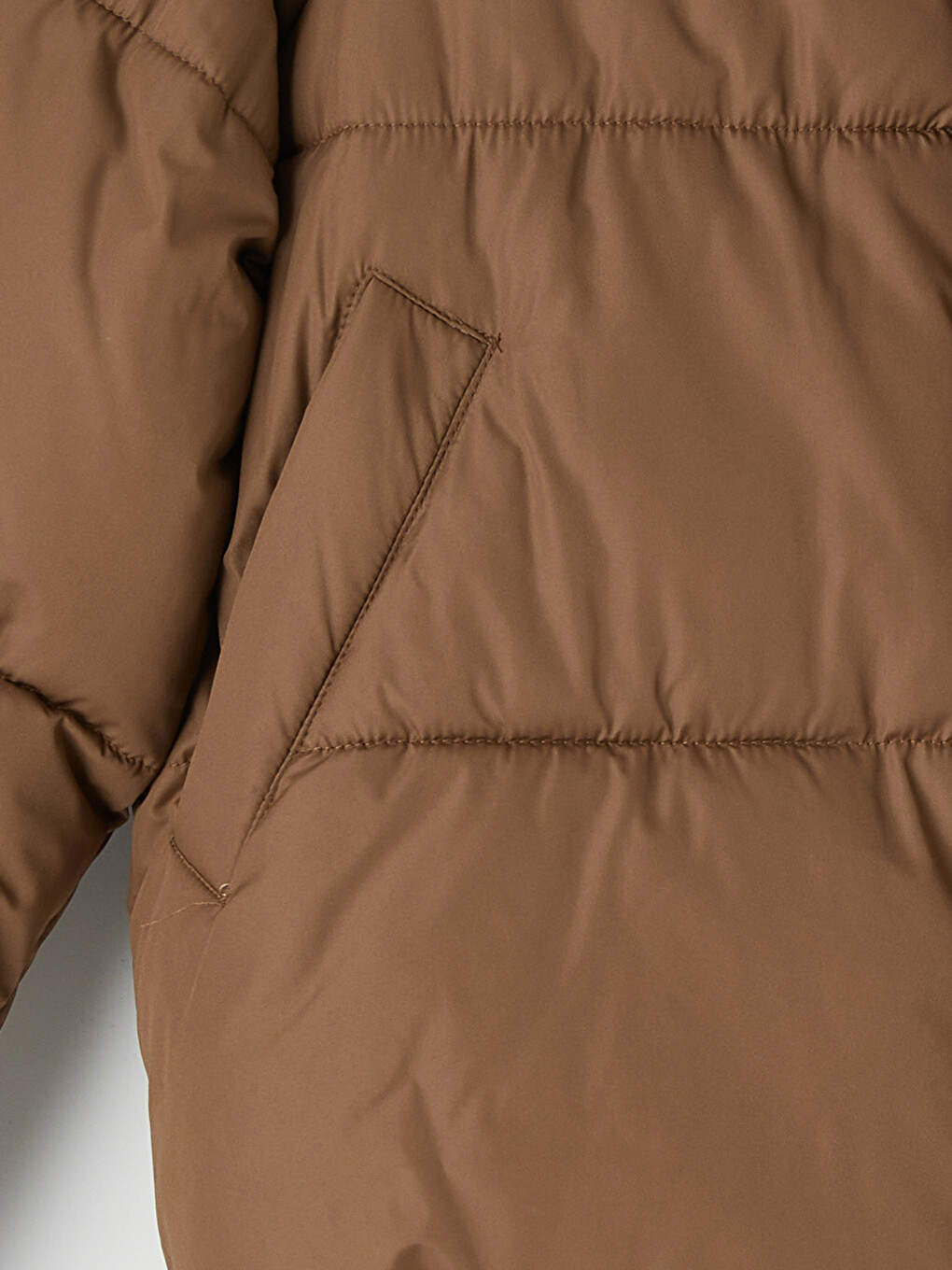Leather Shirt Collar Women's Puffer Coat-8