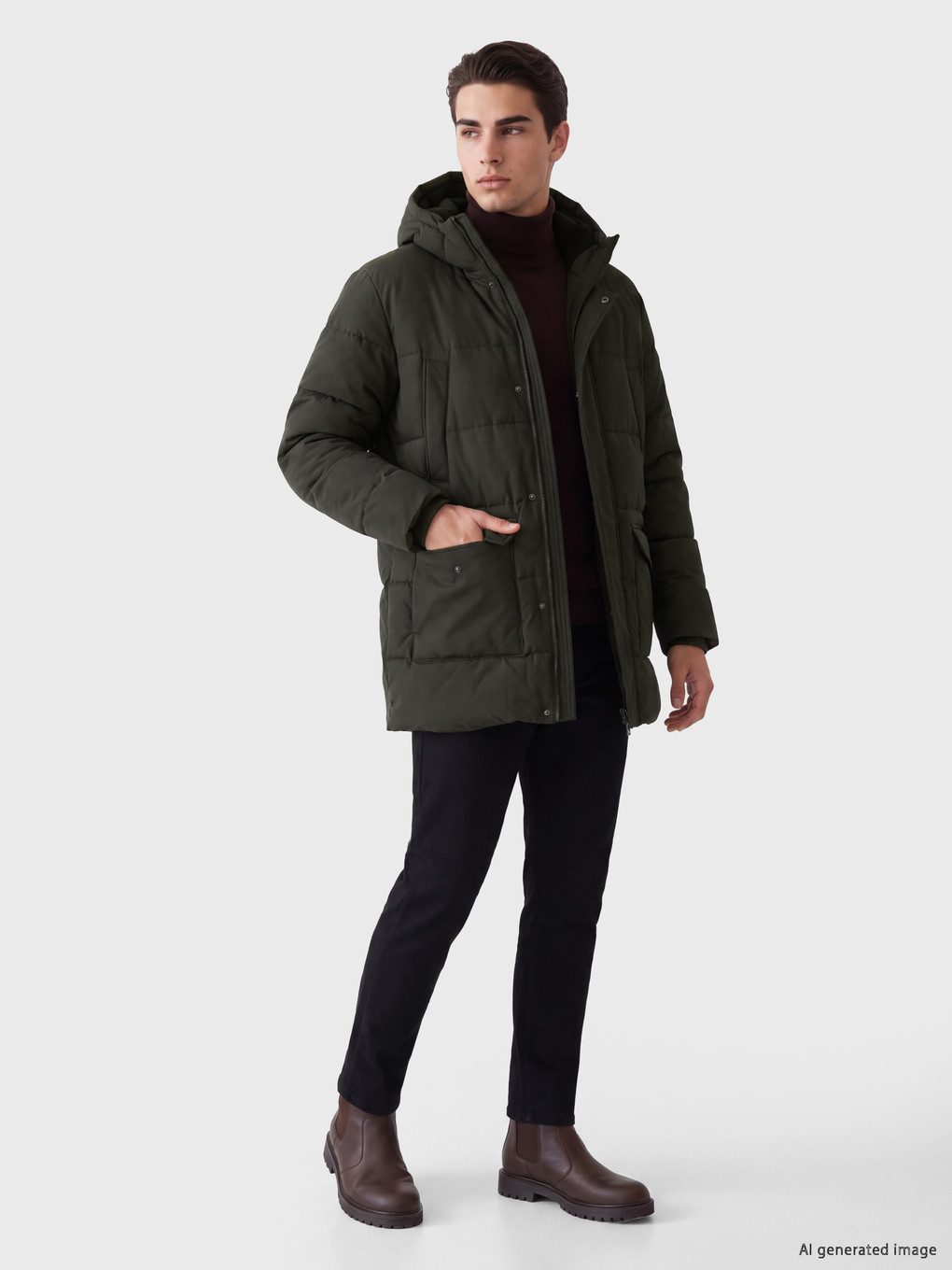 Man Khaki Coat-1