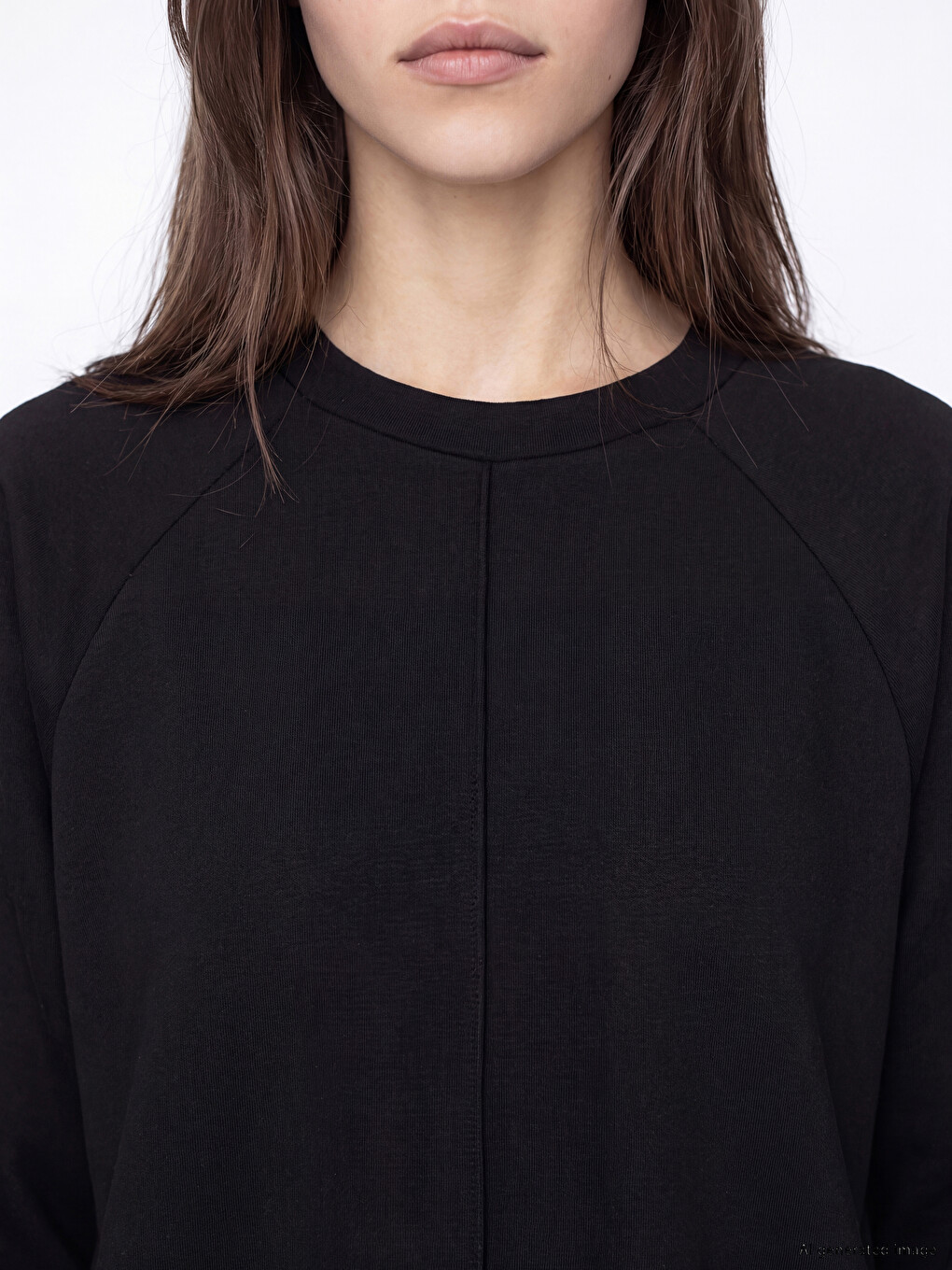 Siyah Soft Touch Oversize Kadın Sweatshirt Tunik-2