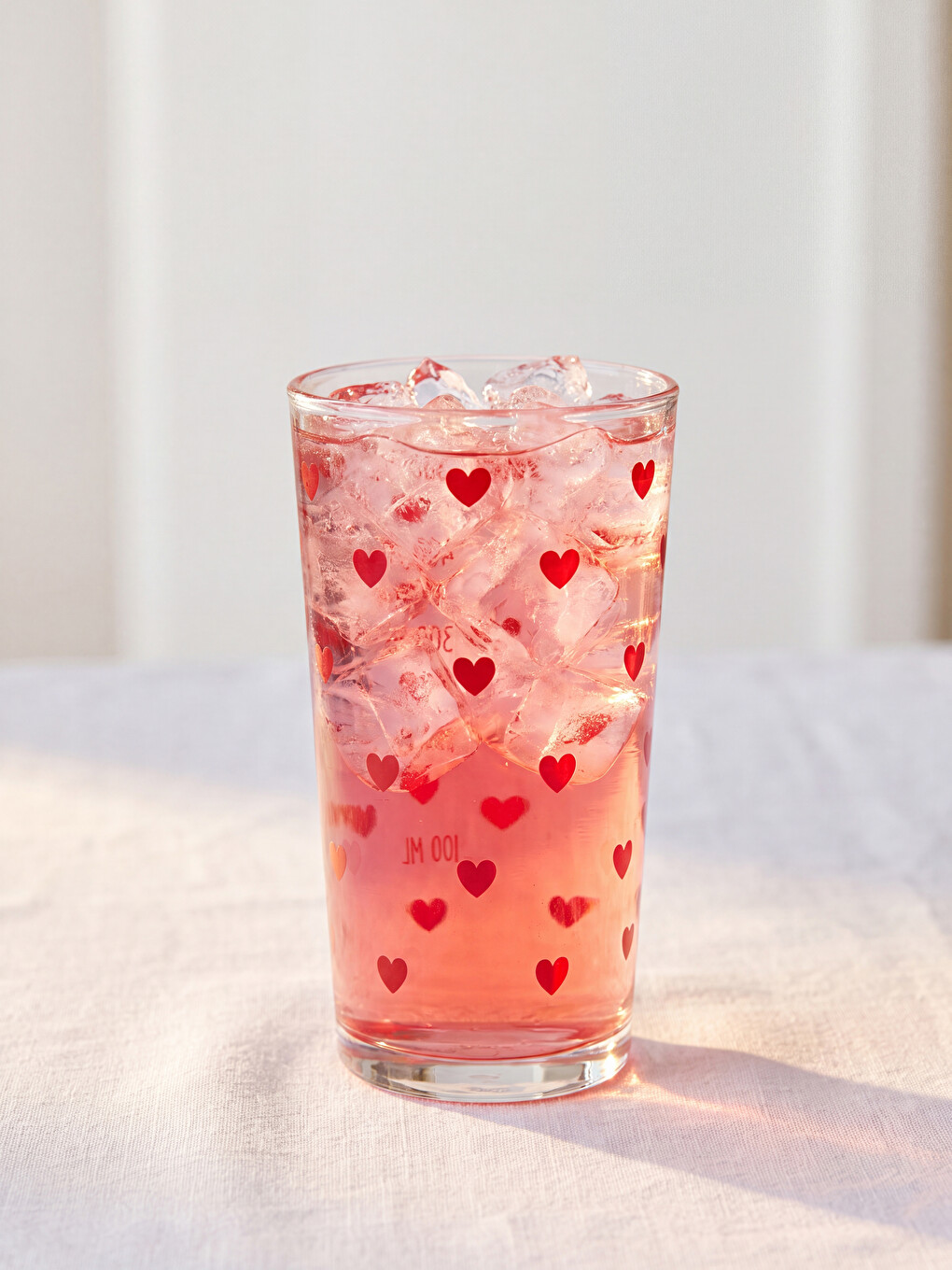 Heart Printed Glass 550 Ml