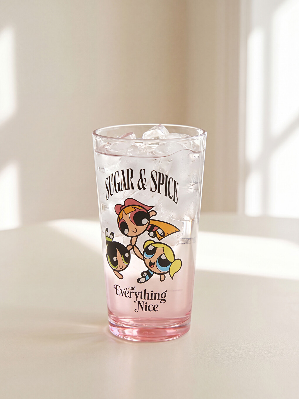 Karışık Powerpuff Girls Baskılı Cam Bardak 550 Ml
