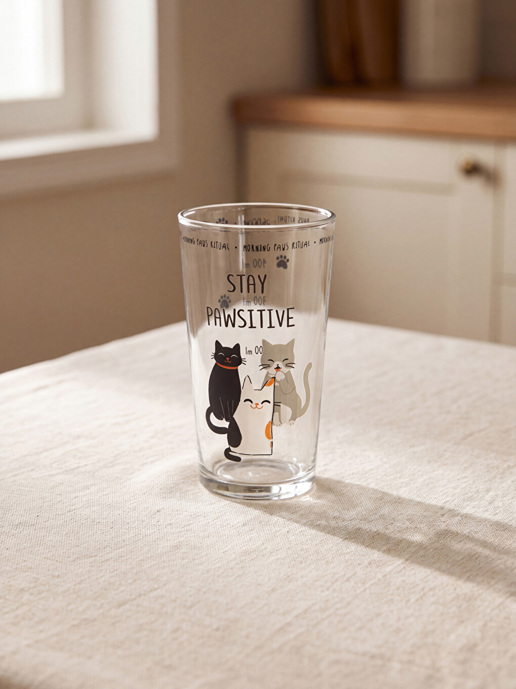 Cat Printed Glass Glass 550 Ml