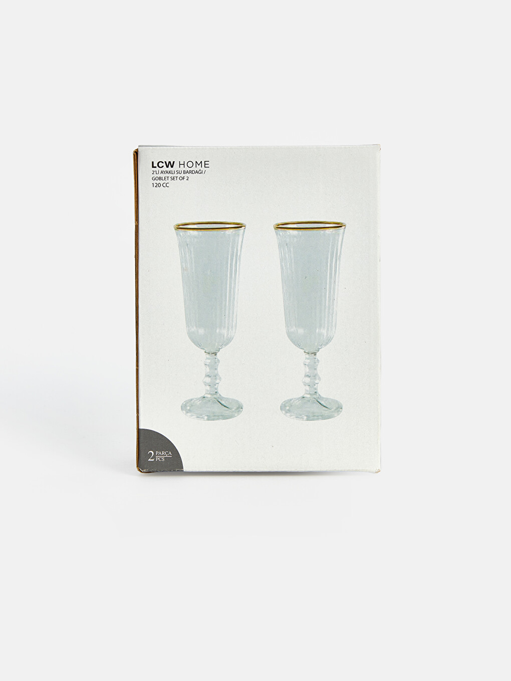 Renksiz Ayaklı Su Bardağı Seti 2'li 120 Ml-3