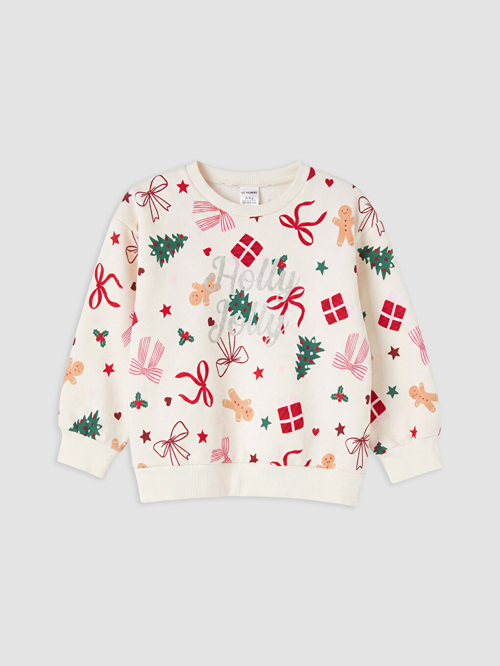Crew Neck Printed Girls' Sweatshirt