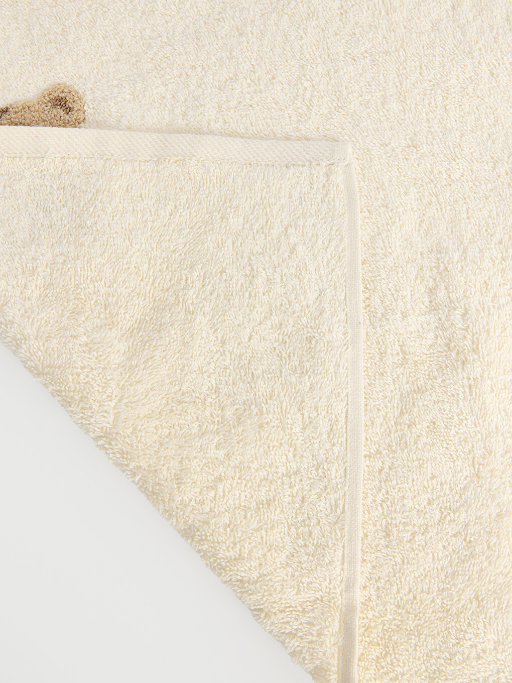 Bej Ayıcık Nakışlı Pamuklu Yüz Havlusu 50x80 Cm-3