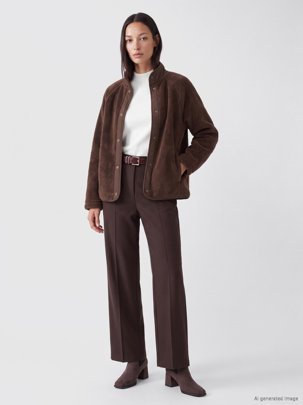 Woman Brown Cardigan-1