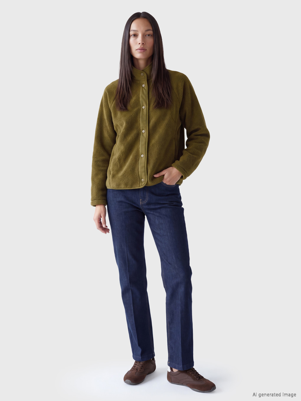 Woman Green Cardigan-1