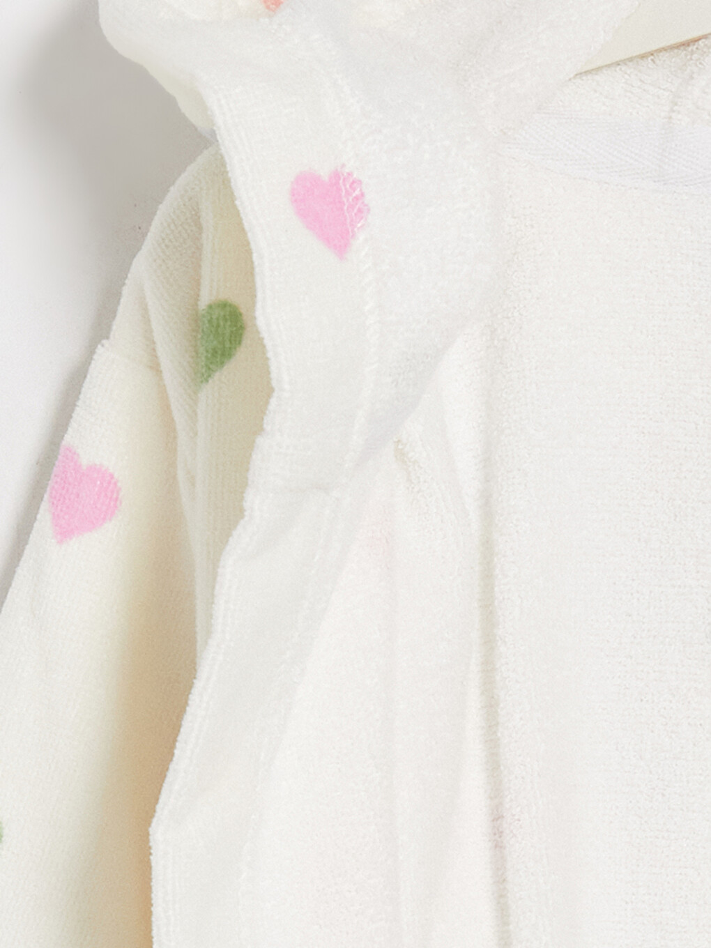 Heart Patterned Cotton Girls' Bathrobe-3