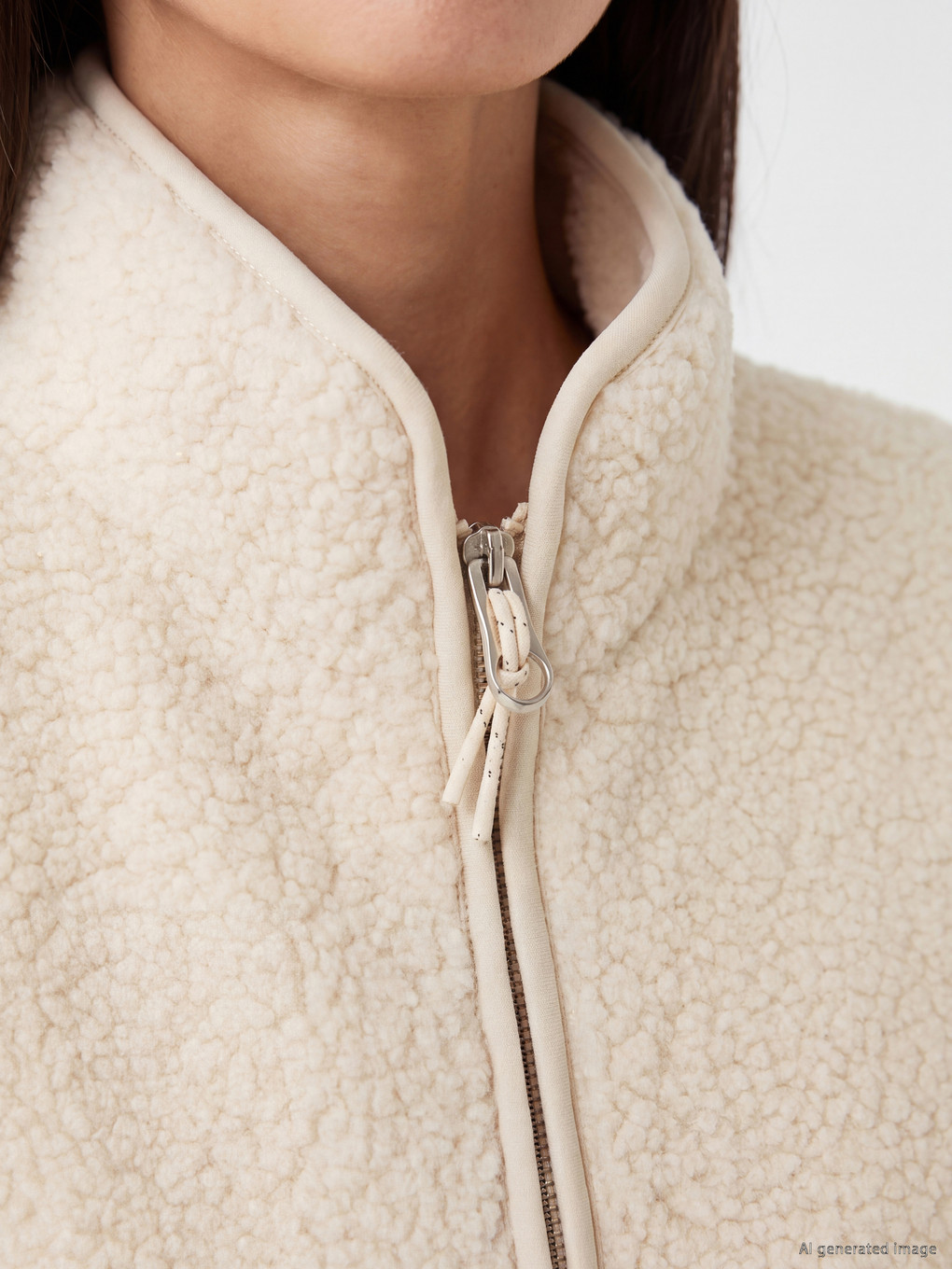 Mock Neck Women's Plush Gilet-2