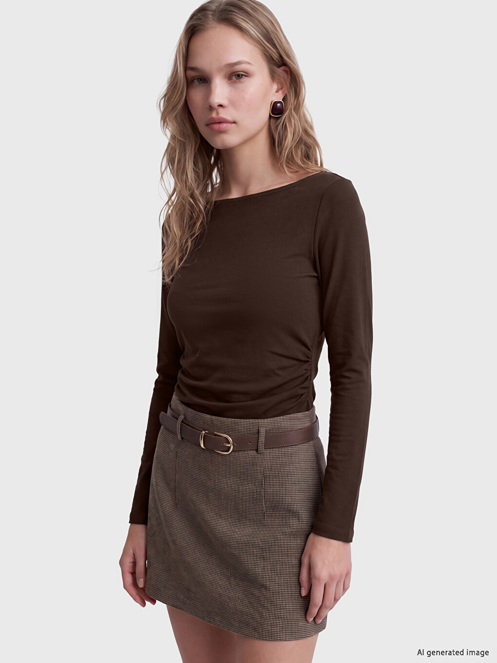 Slash Neck Ruched Women's Body