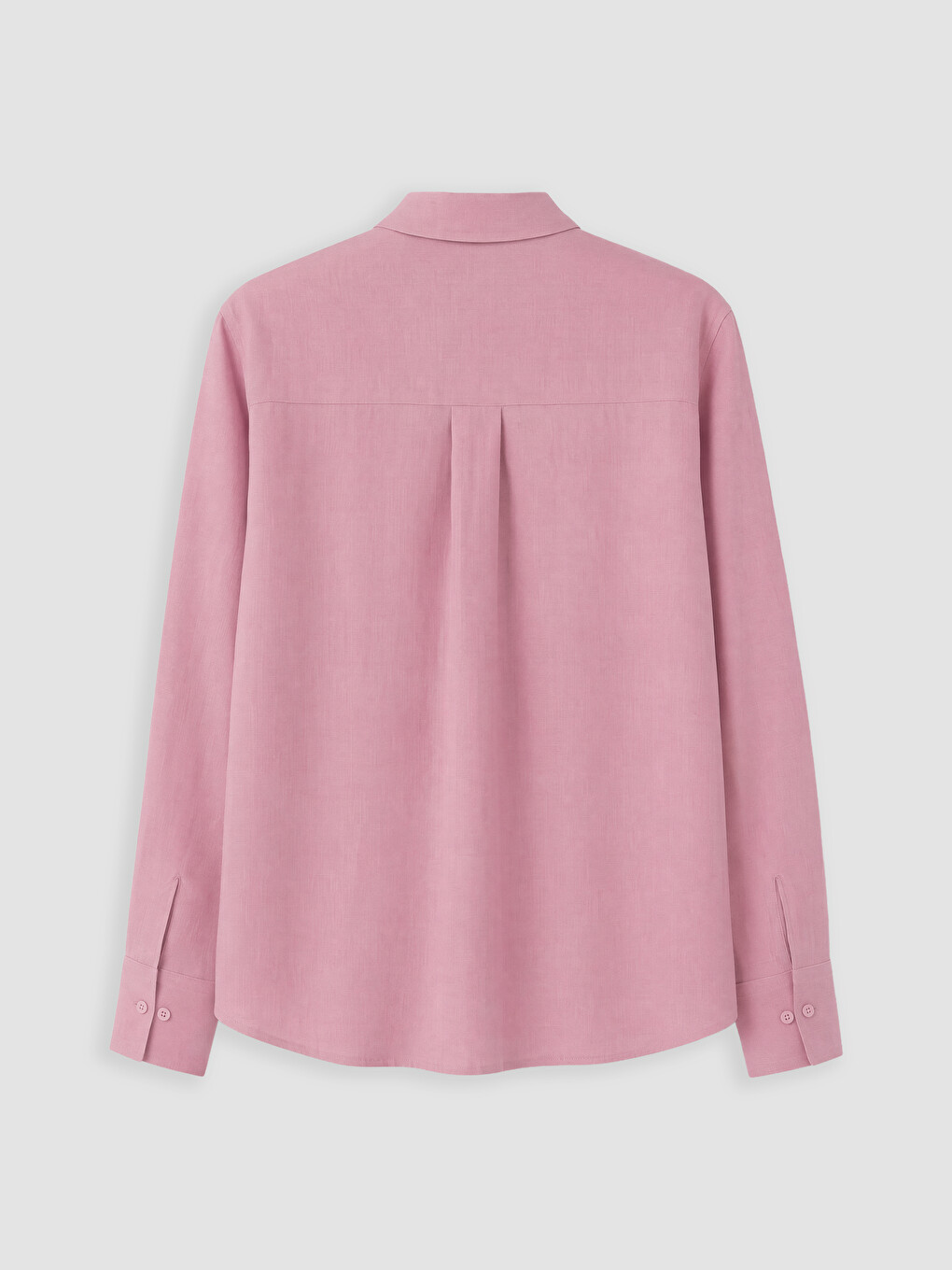 Pembe Kadın %100 Keten Gömlek-1