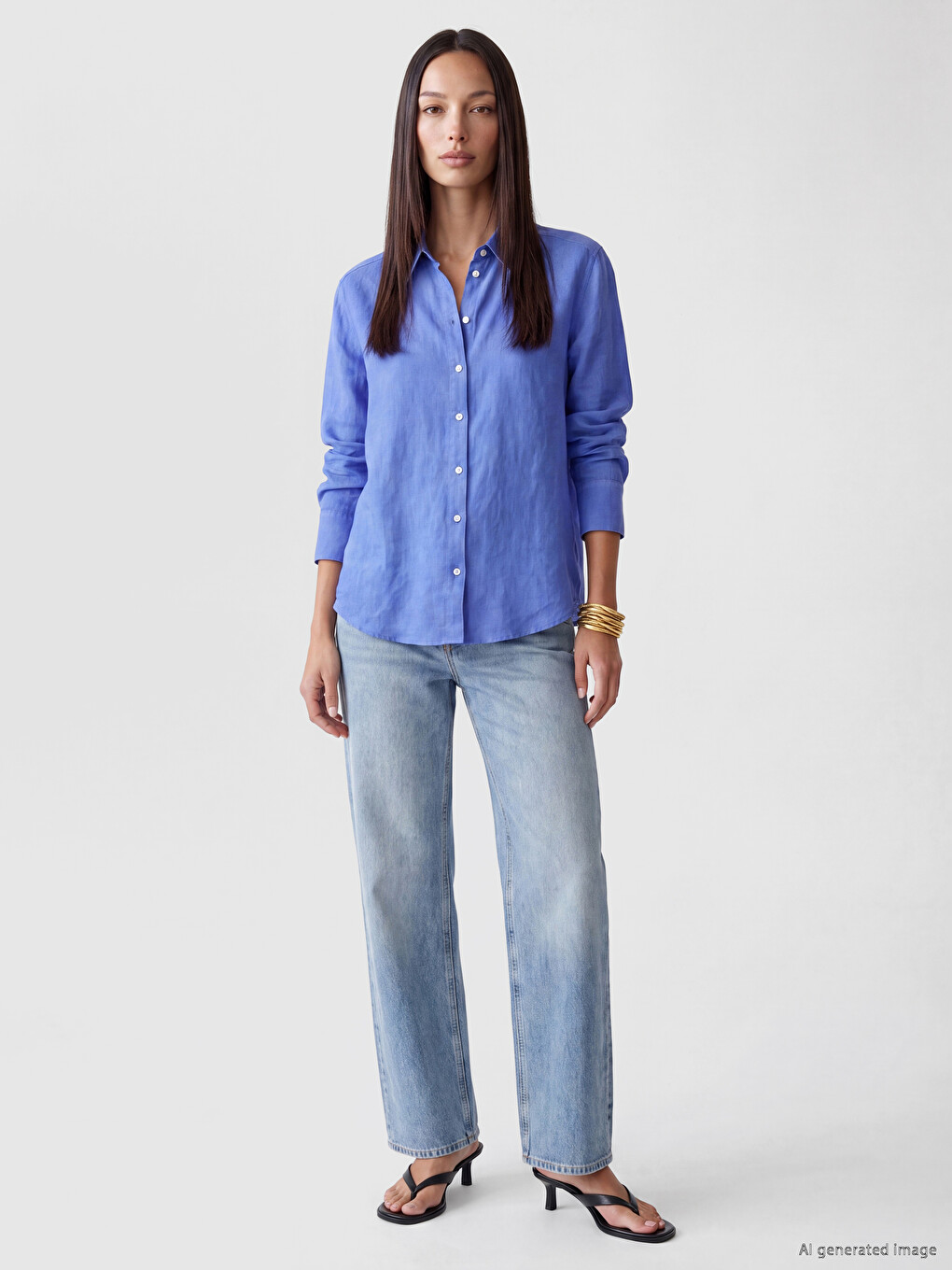 Woman Blue Shirt-1